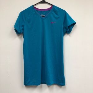 Nike Pro Combat Fitted Women Sz M Turquoise DriFit
